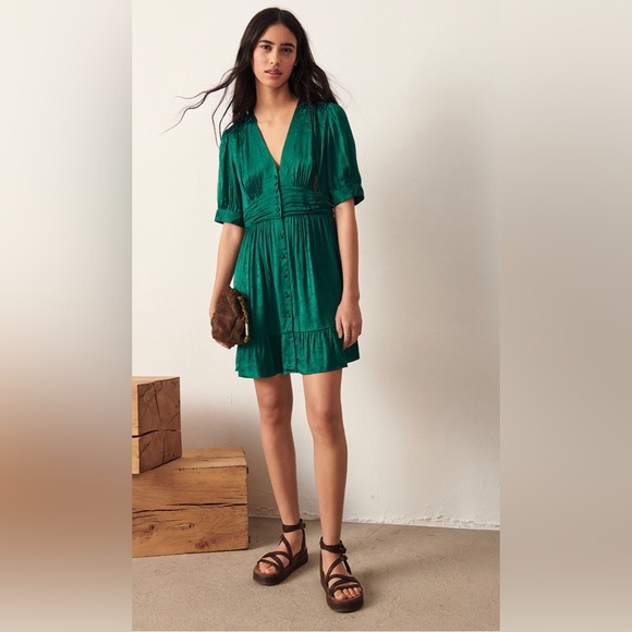 ba&sh Dresses & Skirts - ba&sh Daniela Dress - Emerald Green Jacquard